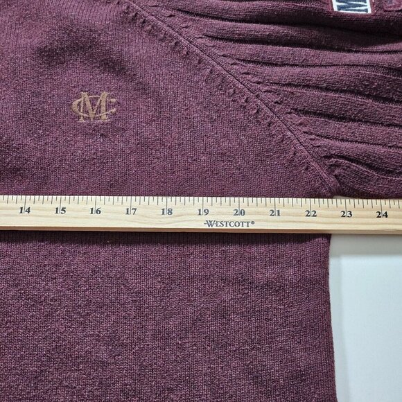 Marlboro Classics Sweater Mens XXL Burgundy LS 1/4 Zip Mock Neck VTG Wool Blend - Picture 5 of 16